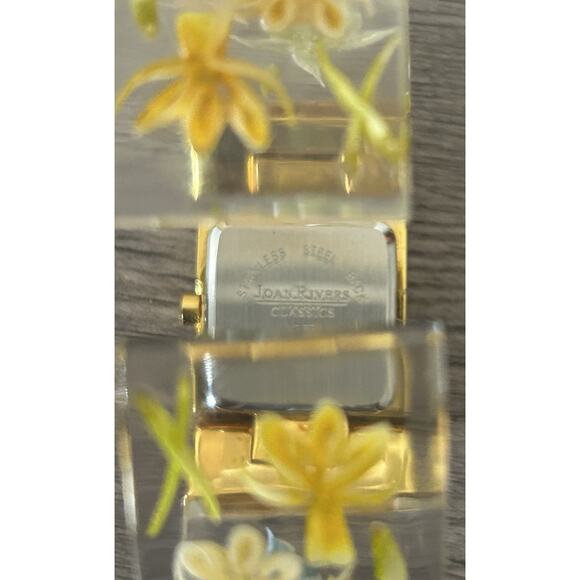 Lovely Vintage Joan Rivers Classic 377 Floral Acrylic Cuff Watch main image 9